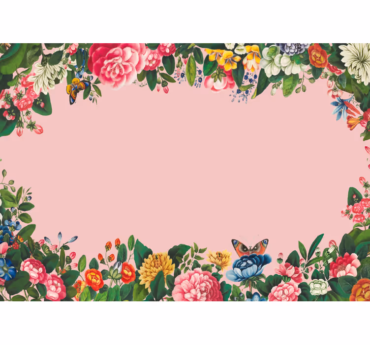 Elegantní růžový květinový design Fototapeta květiny - TenStickers