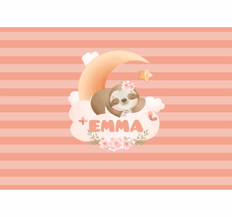 Dětská ložnice fototapeta lenochod s měsícem - TenStickers