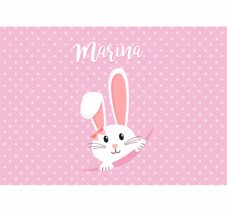 Dětská ložnice fototapeta králíček s mašlí - TenStickers