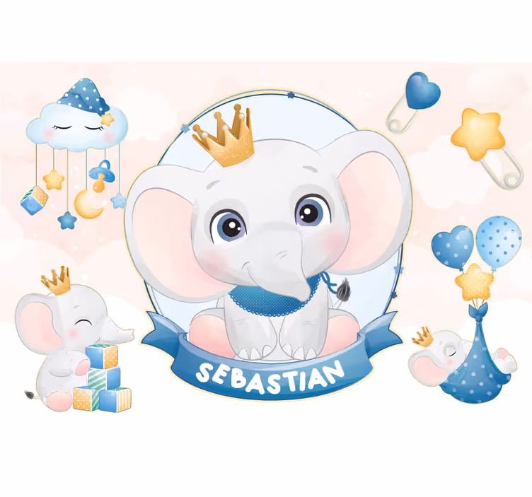 Fototapeta pro mateřské školy roztomilý slon design - TenStickers