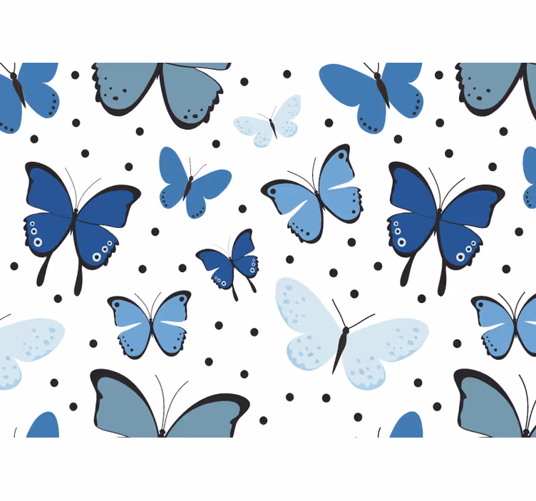 Fototapeta pro černé a modré motýly - TenStickers