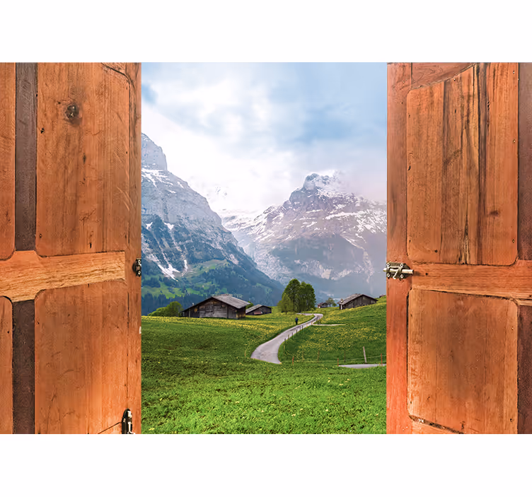 Fototapeta s výhledem na hory - TenStickers