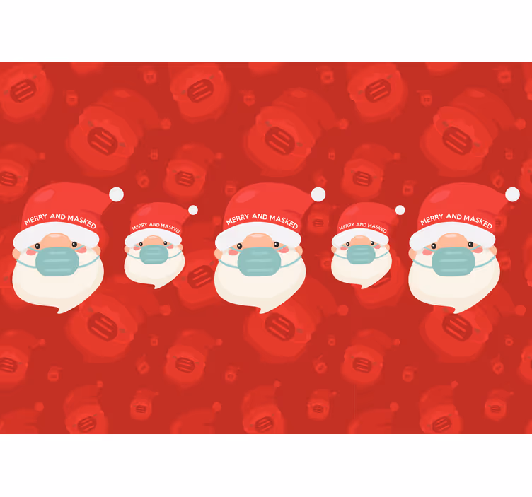 Vánoční fototapeta santa s maskou - TenStickers