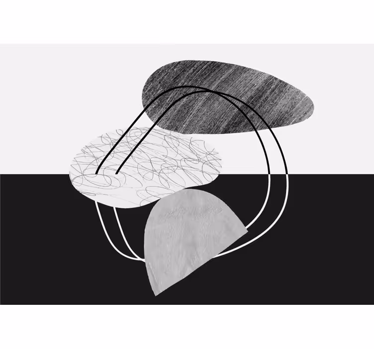 Abstraktní fototapeta geometrické mono tvary - TenStickers