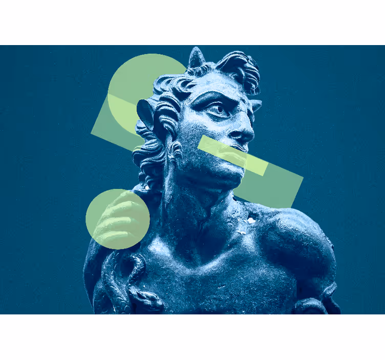 Umělecká fototapeta socha s geometrickými tvary - TenStickers