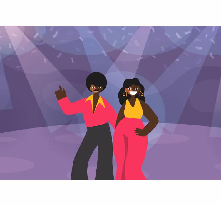 Fototapeta hudba tančící disco pár - TenStickers