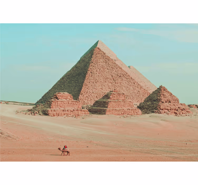 Fototapeta pro město a zemi pyramida a velbloud - TenStickers