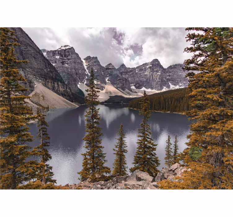 Fototapeta pokojné horské jezero - TenStickers
