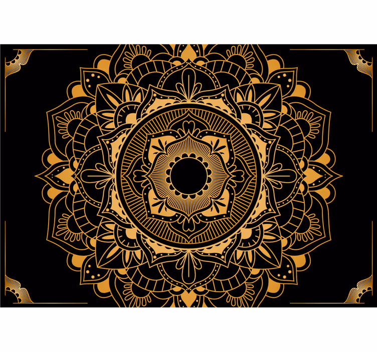 Fototapeta černá a zlatá mandala - TenStickers