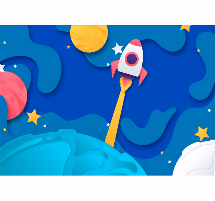 Fancy fototapeta dobrodružství s raketami - TenStickers