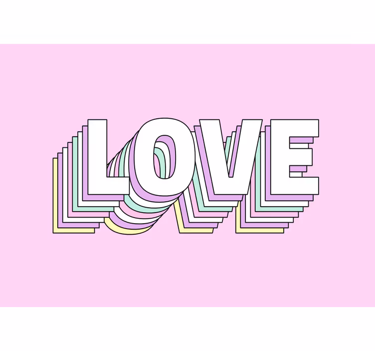 Fototapeta stylizovaná láska typografie - TenStickers