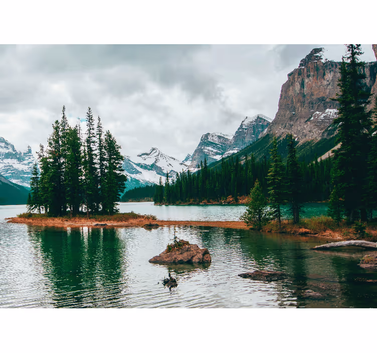 Fototapeta klidné alpské jezero - TenStickers