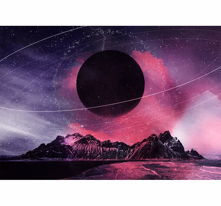 Fototapeta vesmír Černá kosmická planeta - TenStickers