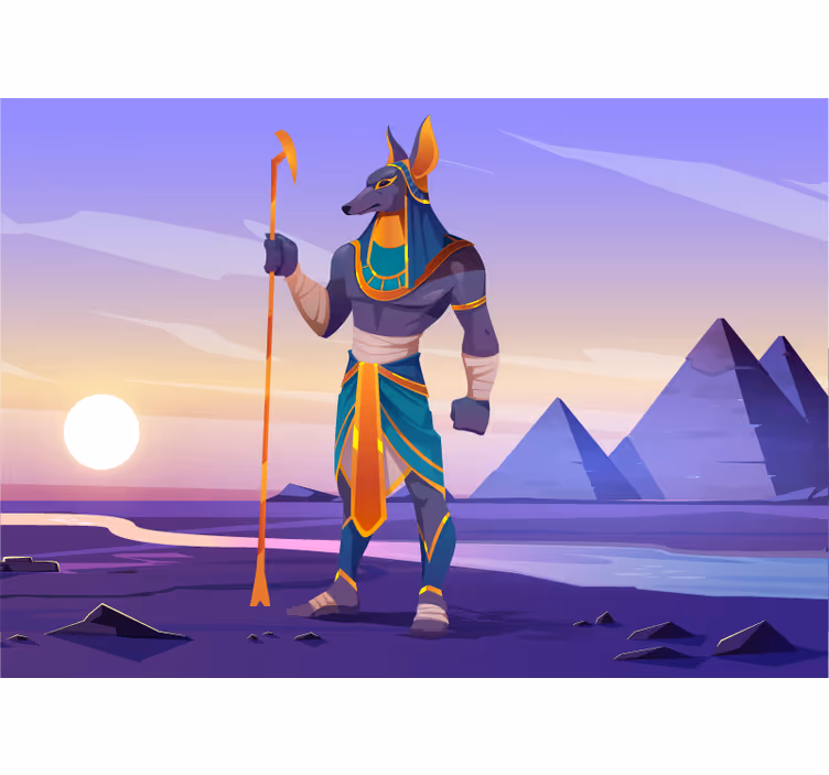 Barevná rekreace moderní fototapeta anubis - TenStickers