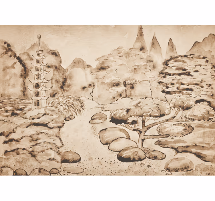 Fototapeta "japandi" japonská zahrada moderní - TenStickers