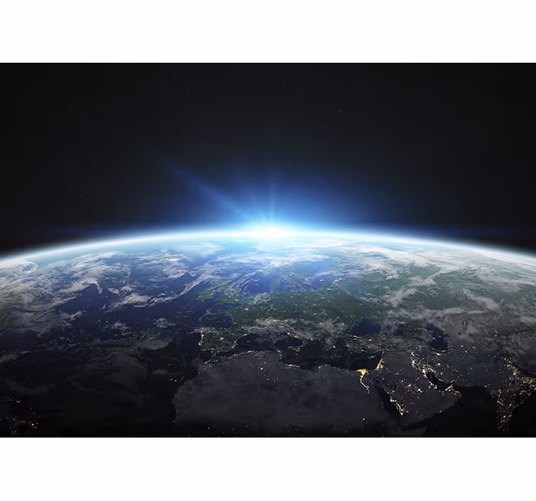 Pozemský horizont záře Fototapeta vesmír - TenStickers