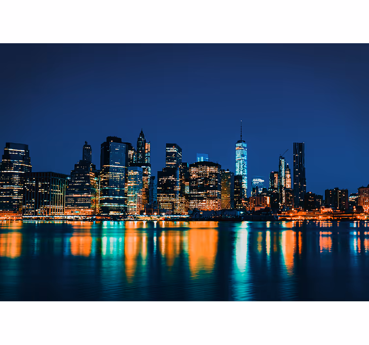 New york fototapeta noční panorama new yorku - TenStickers