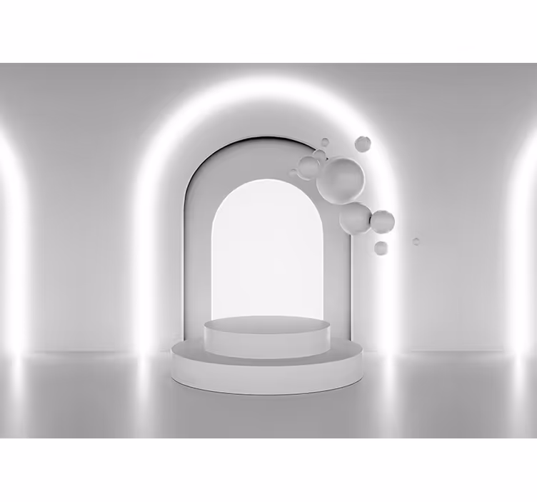 Fototapeta 3d iluze vesmírná bílá koule - TenStickers