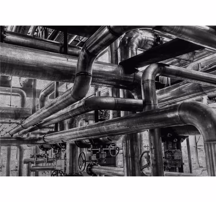 Fototapeta průmyslové betonové stěny s trubkami - TenStickers
