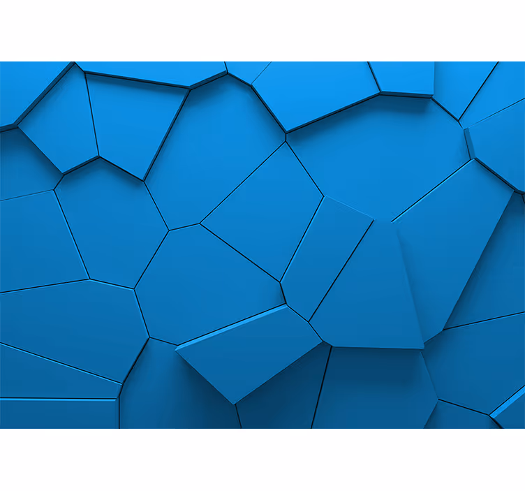 Fototapeta modré geometrické tvary 3d efekt - TenStickers