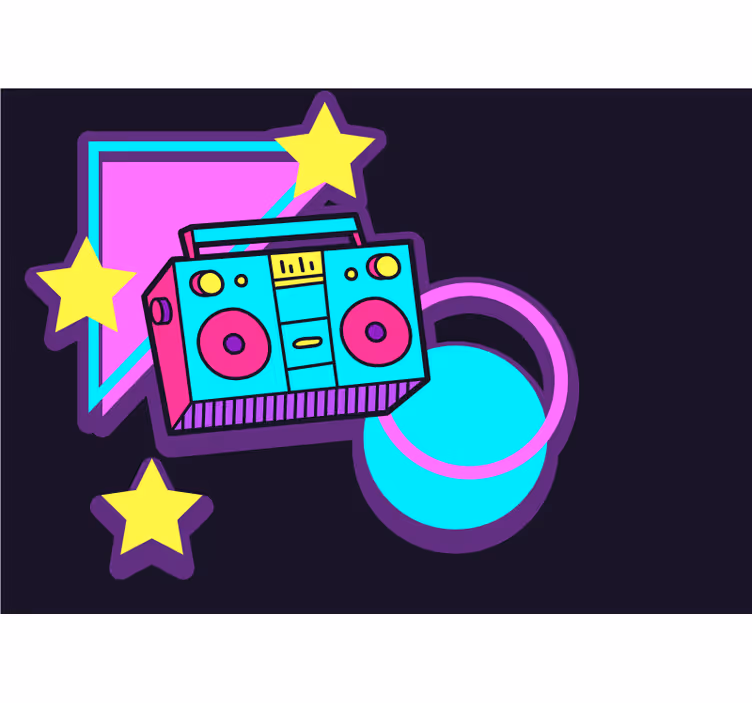 Fototapeta hudba retro boombox prvky - TenStickers