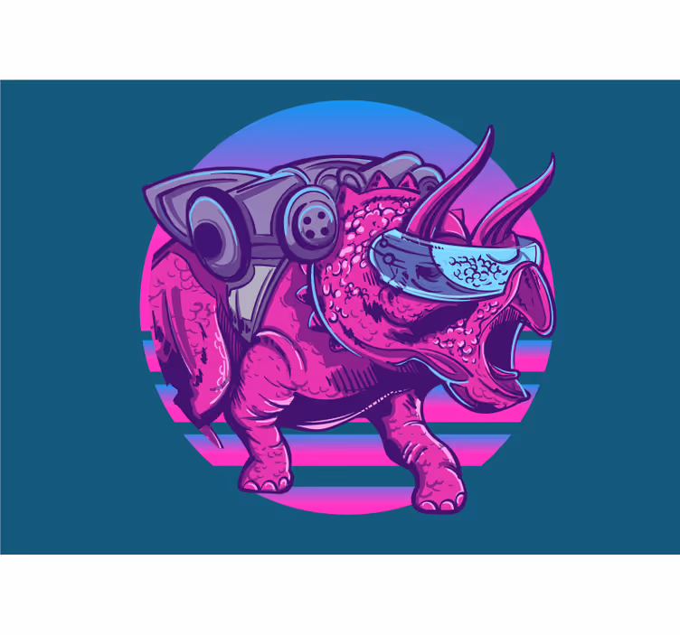 Fototapeta zvířata futuristický triceratops - TenStickers
