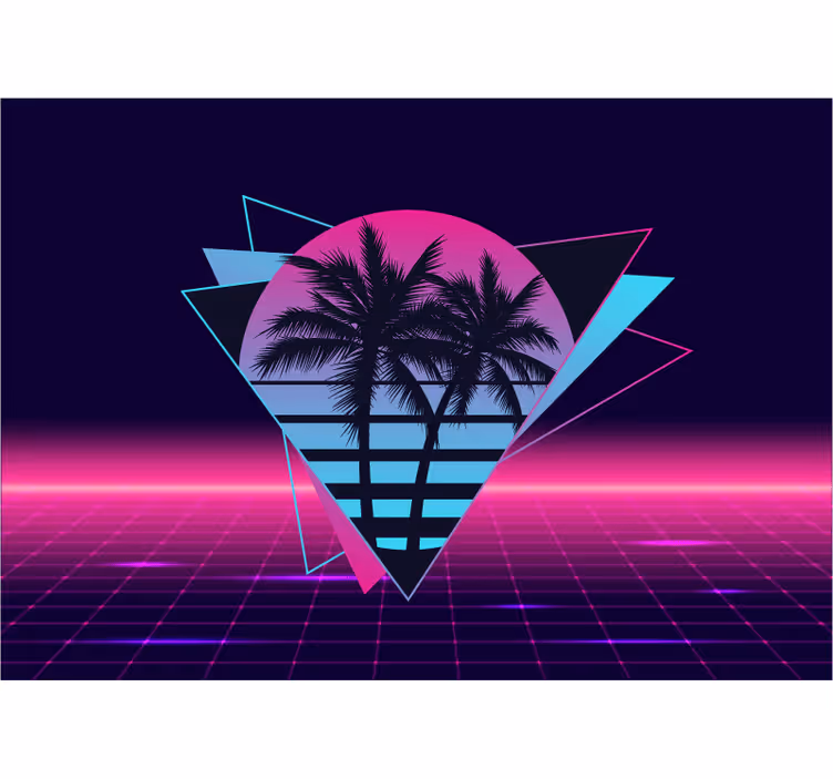 Fototapeta fráze retro palmová geometrie - TenStickers