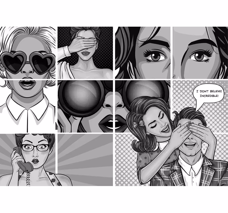 Ručně malovaná pop art vintage fototapeta - TenStickers