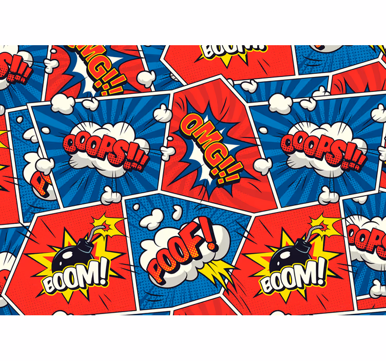 Graffiti fototapeta s komiksovými bublinami - TenStickers