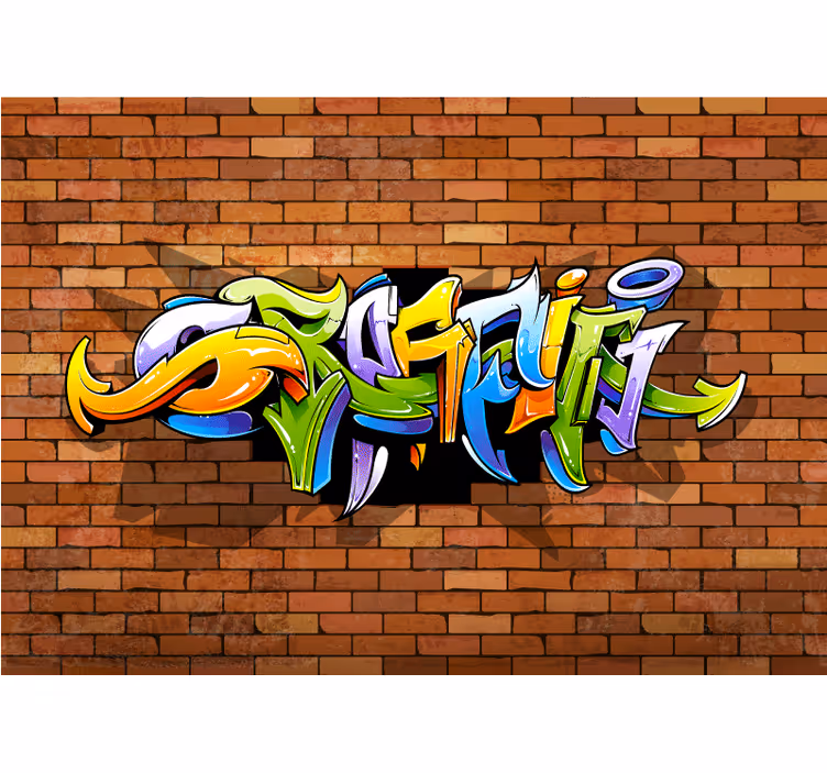 Fototapeta 3d graffiti nástěnná hudba poznámky - TenStickers