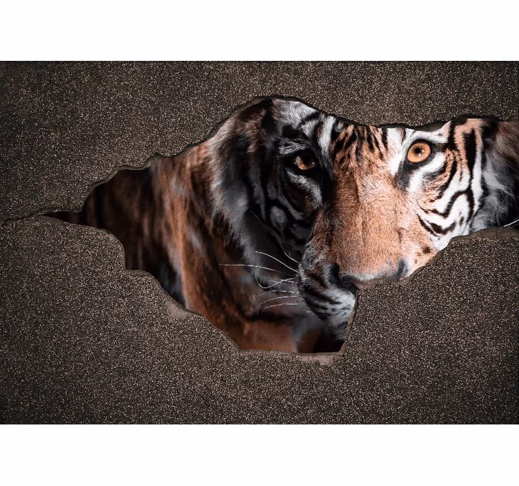 3d tygr v fototapetě - TenStickers
