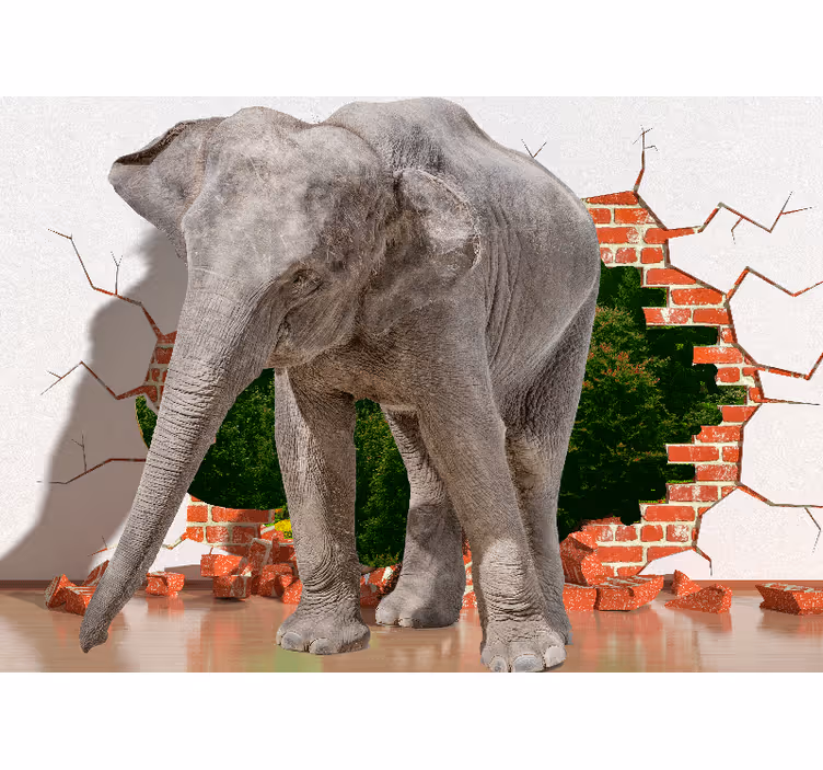 3d fototapeta obří slon - TenStickers