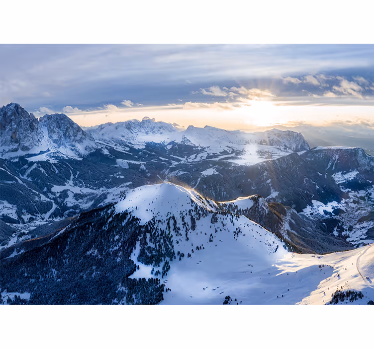 Alpské panorama východu slunce Horská fototapeta - TenStickers