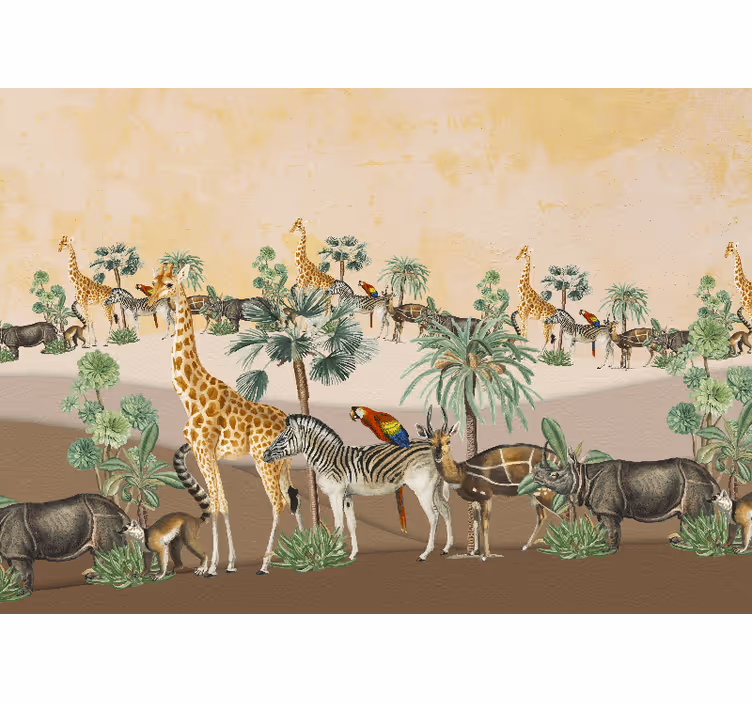 Africký styl fototapeta safari divoká příroda - TenStickers