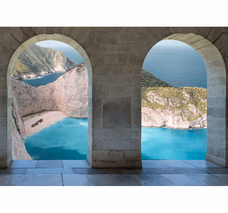 Azurově modrý oceán zakynthos pod mořem fototapeta - TenStickers