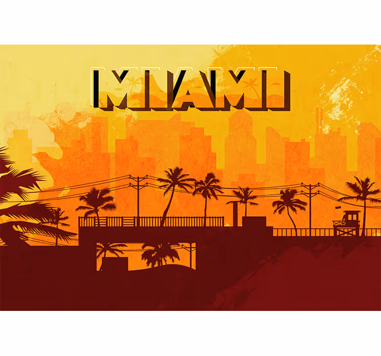 Fototapeta pro město a zemi miami západ slunce - TenStickers