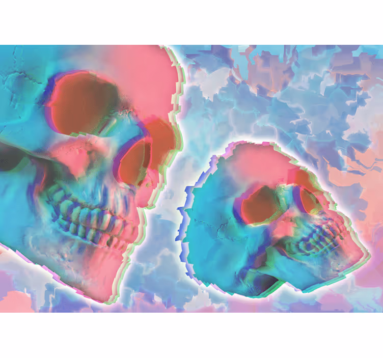 Fototapeta psychedelické smrti hlavy - TenStickers