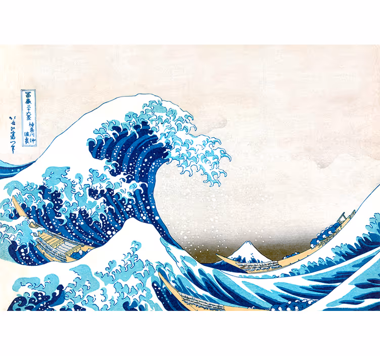 Vlna kanagawa Klasické foto art tapeta - TenStickers