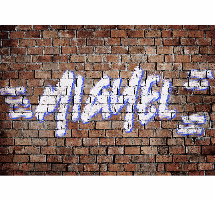 Cihlové graffiti se jménem Fototapeta teenager pokoj - TenStickers