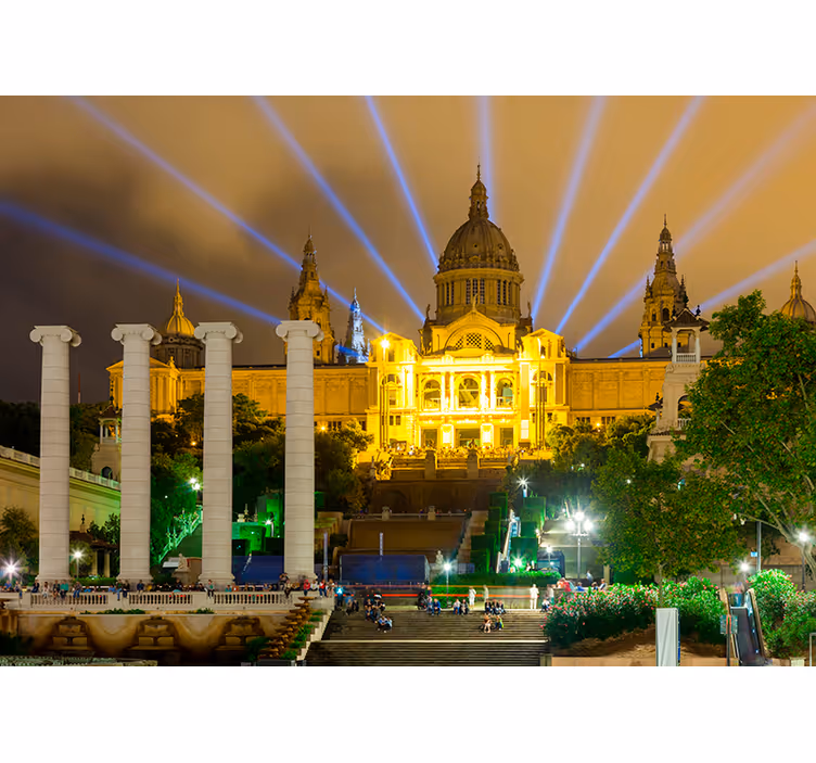 Barcelonská noční světla Fototapeta pro město a zemi - TenStickers