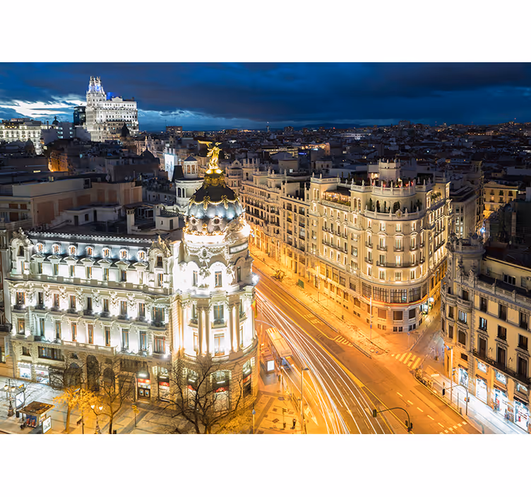 Noční pohled na madrid Fototapeta Madrid - TenStickers