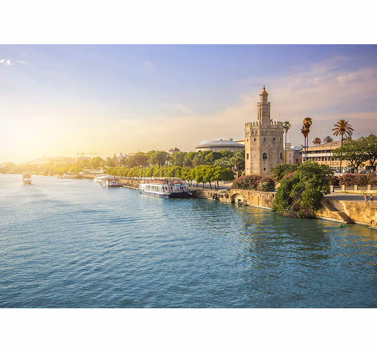 Výhled na řeku seville Fototapeta pro město a zemi - TenStickers