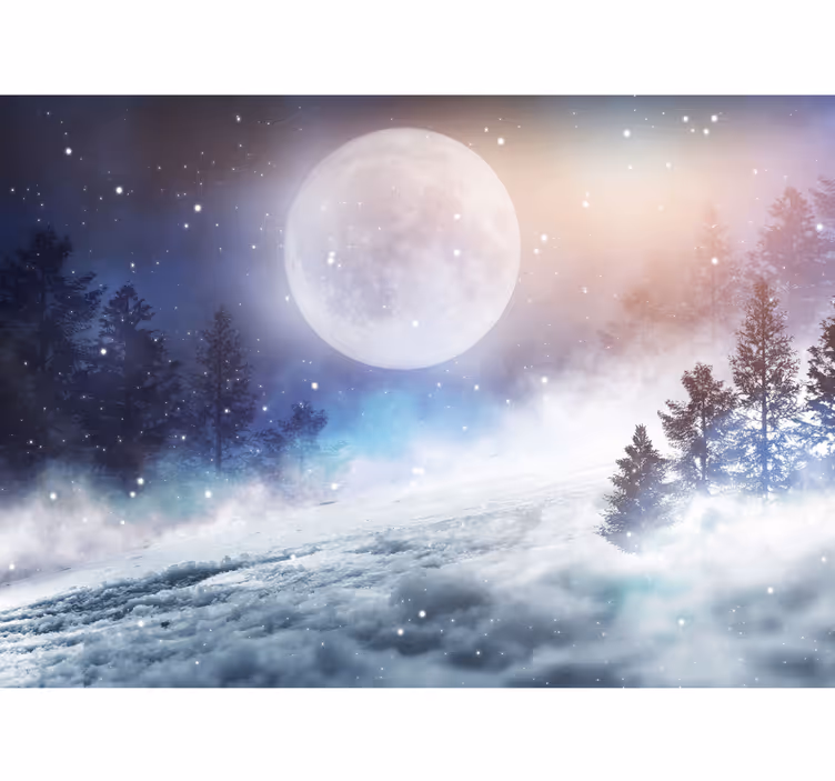 Fantasy les s úplňkem pro děti fototapeta na zeď - TenStickers