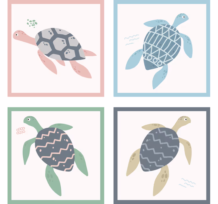 Měkké barvy želvy dráha sada - TenStickers