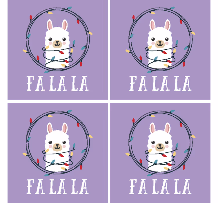 Vánoční podtácek s veselým lamím motivem - TenStickers