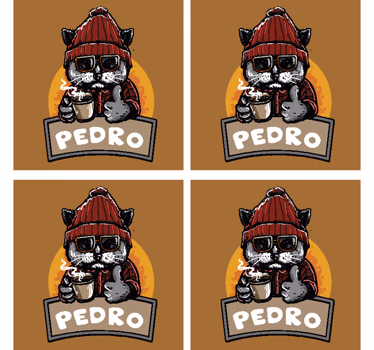 Retro kočka s názvem osobní tácky - TenStickers