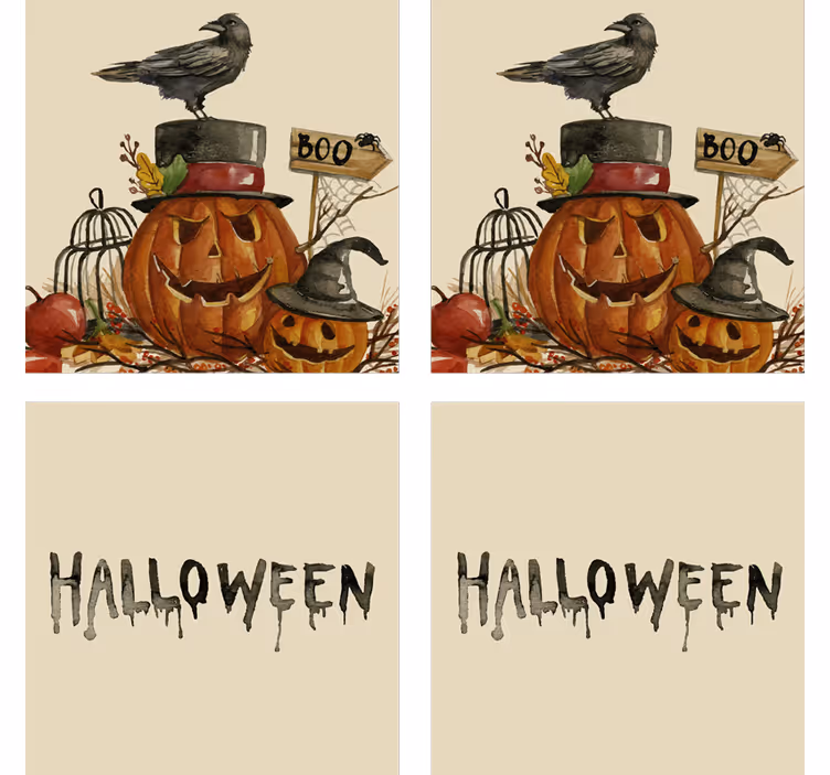 Halloweenský podtácek scéna dýně a havrana - TenStickers