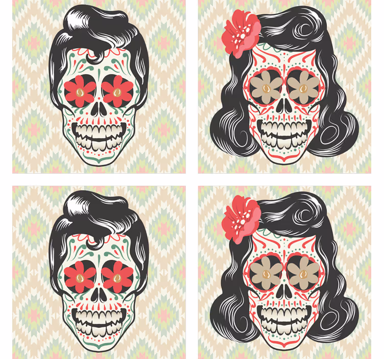 Halloweenské lebky pijí dráhu - TenStickers