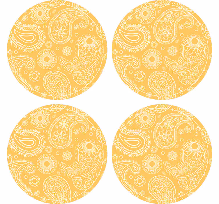 Efekt textury podtácků s jemným paisley vzorem - TenStickers