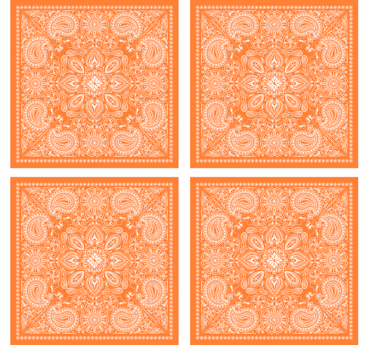 Efekt textury podtácků s detailním paisley vzorem - TenStickers
